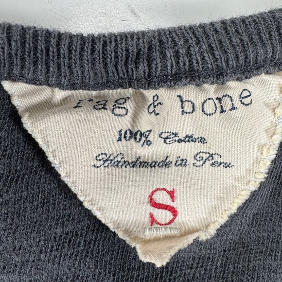 RAG & BONE Slub Tank Top Womens Small Faded Black Handmade In Peru 100% Cotton - Picture 2 of 15